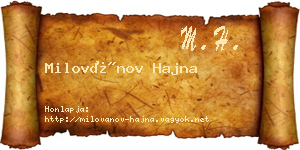 Milovánov Hajna névjegykártya